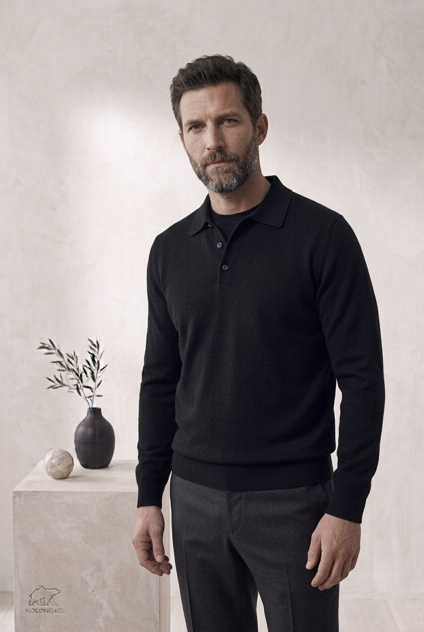 The Merino Polo in grey