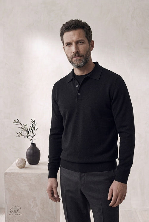 The Merino Polo in grey